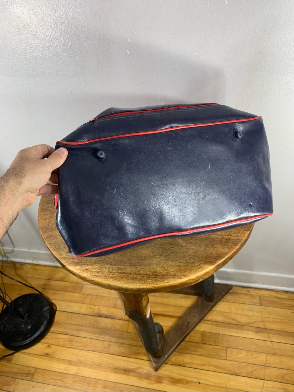 Large Vintage 70s gym soorts bag , weekender bowling duffle bag, unisex - Picture 9 of 13